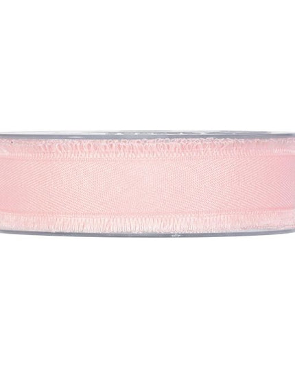 Panglica textil 25mmx50m roz franjuri