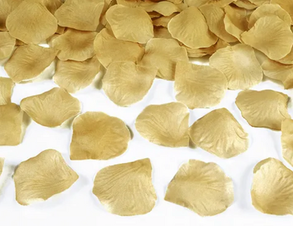 Petale de trandafir artificiale aurii