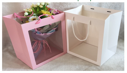 Sacosa buchet de flori alb