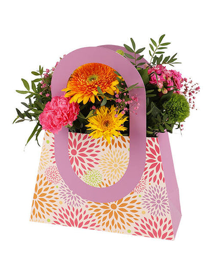 Plasa carton cu maner 27,4x11x33,5cm roz