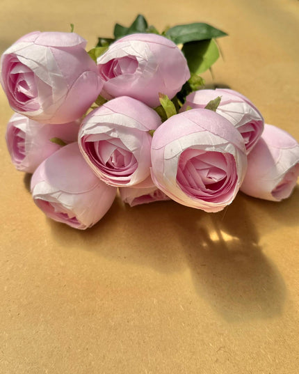 Ranunculus artificial (9 flori) roz pal