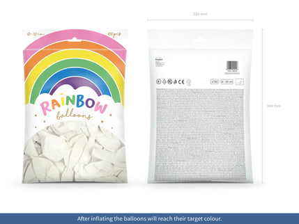 Baloane latex 30cm pastel white s/100