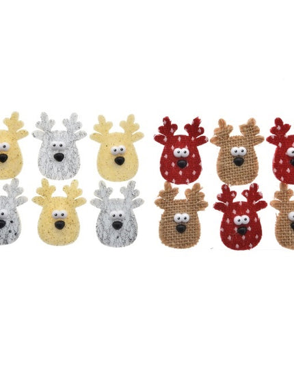 Accesorii reni autoadezivi s/6 crem-alb