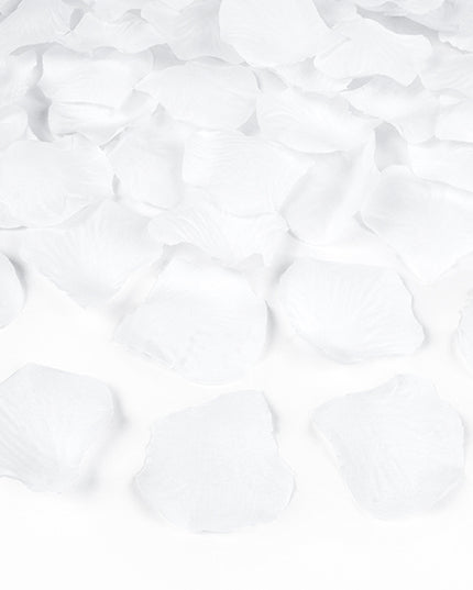 Petale de trandafir artificiale albe