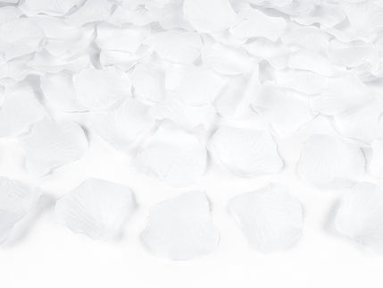 Petale de trandafir artificiale albe