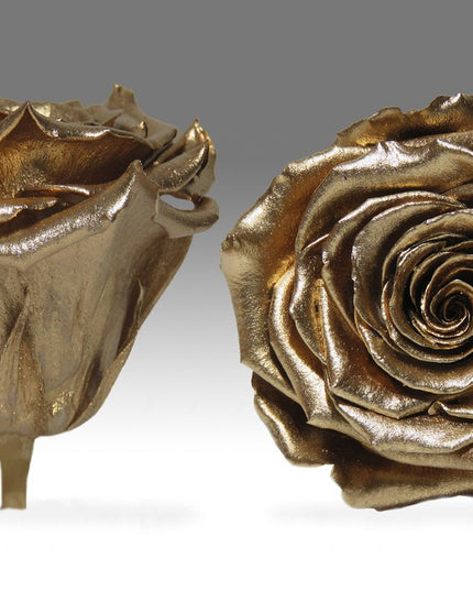 Trandafir criogenat Ø5.5-6cm metalizat auriu