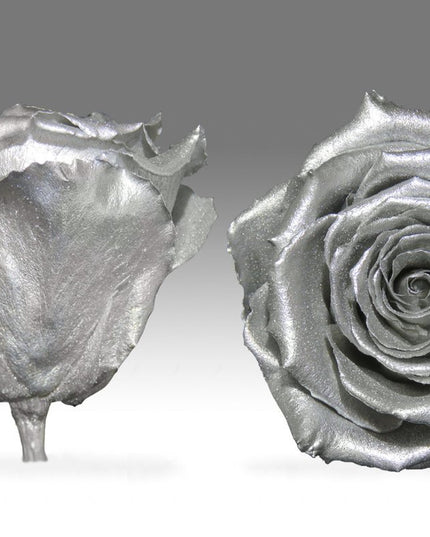 Trandafir criogenat Ø5.5-6cm metalizat argintiu