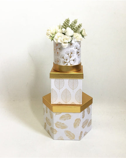 Set 3 cutii flori S3.134 alb