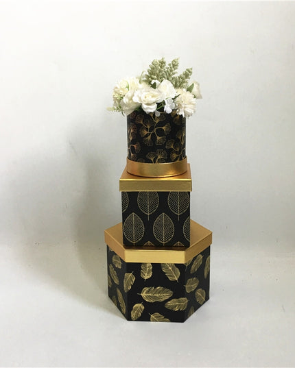 Set 3 cutii flori S3.134 negru