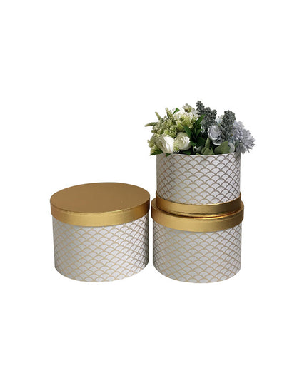 Set 3 cutii flori S3.137 alb