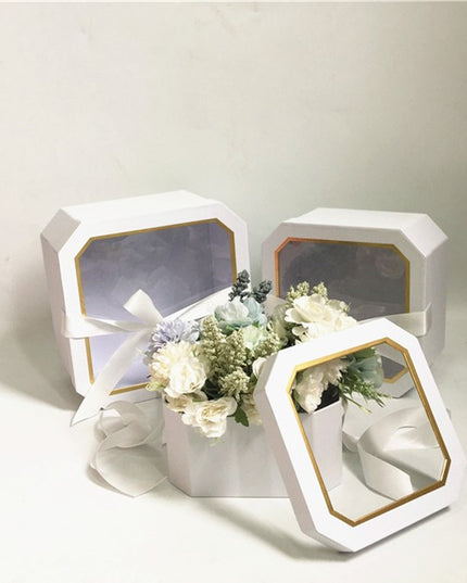 Set 3 cutii flori S3.143 alb