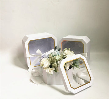 Set 3 cutii flori S3.143 alb