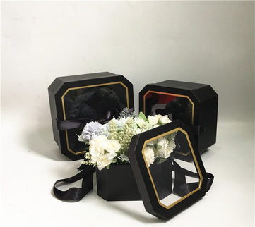 Set 3 cutii flori S3.143 negru