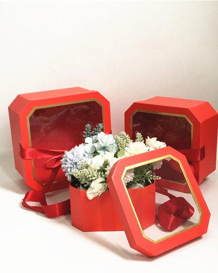 Set 3 cutii flori S3.143 rosu