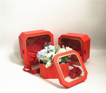 Set 3 cutii flori S3.143 rosu