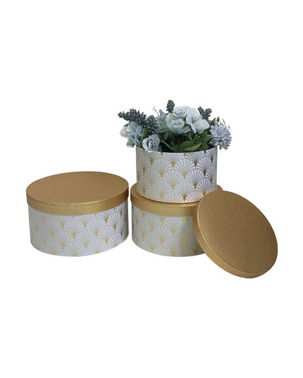 Set 3 cutii flori S3.149 alb