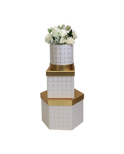 Set 3 cutii flori S3.150 alb