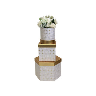 Set 3 cutii flori S3.150 alb