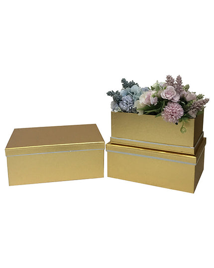 Set 3 cutii flori S3.153 auriu