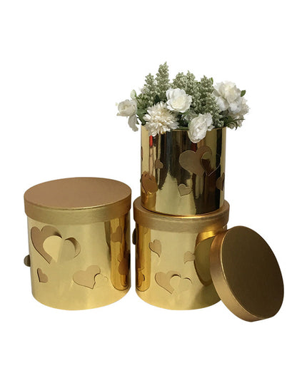 Set 3 cutii flori S3.158 auriu