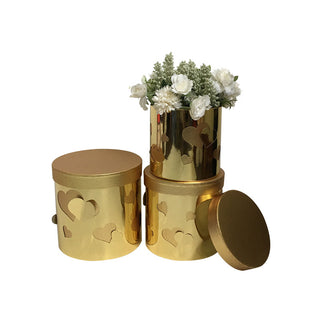 Set 3 cutii flori S3.158 auriu