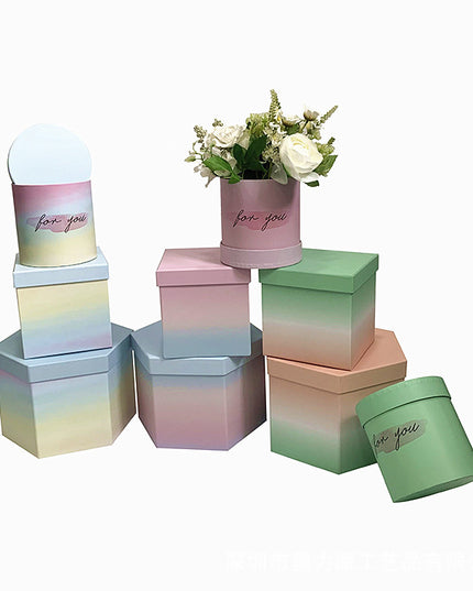 Cutie flori s3.187 galben cu albastru