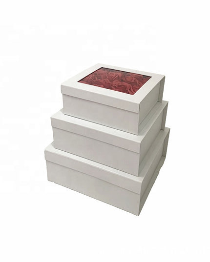 Set 3 cutii flori S3.193 alb