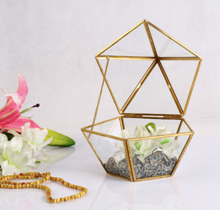 Terariu sticla no. 3 (12x12x12cm) auriu