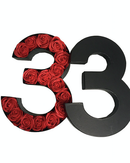 CUTIE FLORI CIFRA 3 NEGRU