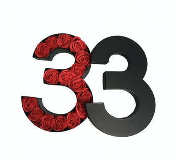 CUTIE FLORI CIFRA 3 NEGRU