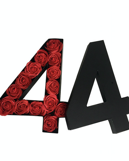 Cutie flori cifra 4 negru