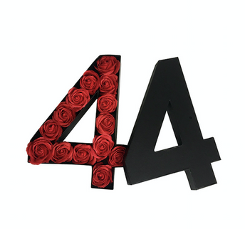 Cutie flori cifra 4 negru