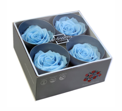 Trandafir criogenat Ø7-8cm albastru deschis
