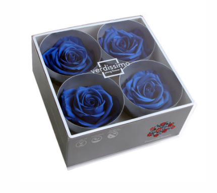 Trandafir criogenat Ø7-8cm albastru inchis
