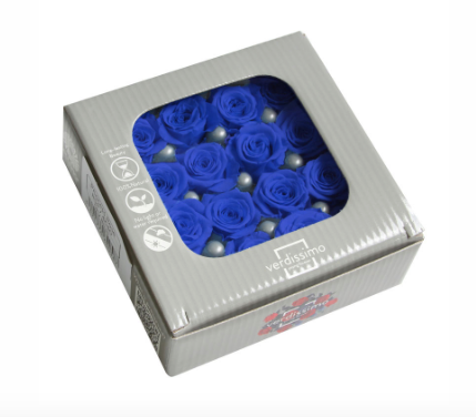 Trandafir criogenat Ø4cm albastru inchis S/4