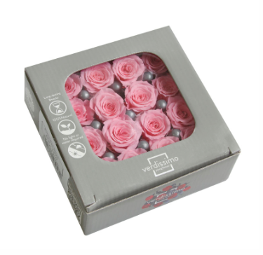 Trandafir criogenat Ø4cm roz deschis S/8