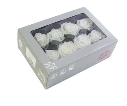 Trandafir criogenat Ø4cm alb S/8