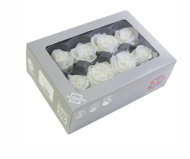Trandafir criogenat Ø4cm alb S/8