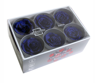 Trandafir criogenat Ø5.5-6cm albastru inchis