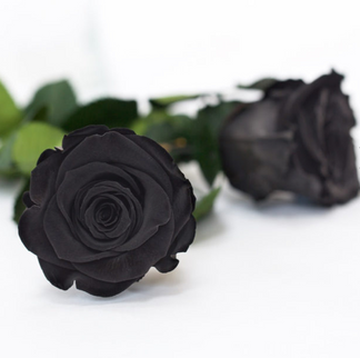 Trandafir criogenat tija 30cm Ø4.5cm negru