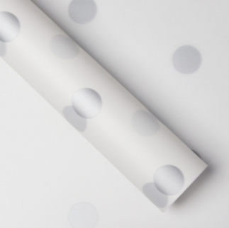 Ambalaj waterproof 60x60cm fond alb buline gri