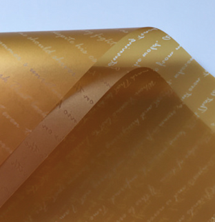 Ambalaj waterproof 60x60cm handwriting auriu