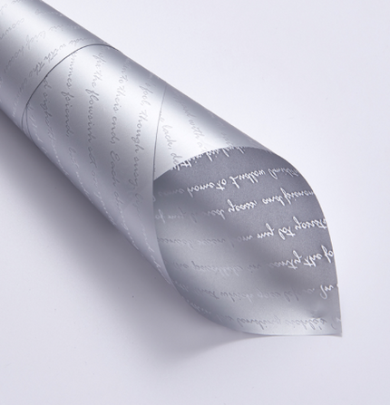 Ambalaj waterproof 60x60cm handwriting argintiu
