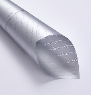 Ambalaj waterproof 60x60cm handwriting argintiu