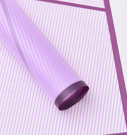 Ambalaj buchet flori waterproof 60x60cm stripes mov inchis