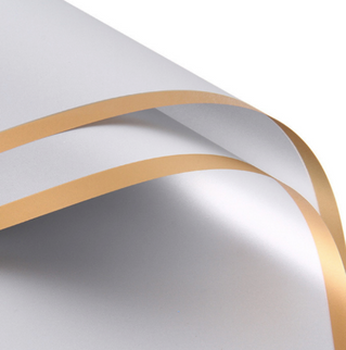 Ambalaj waterproof 60x60cm gri deschis margine aurie