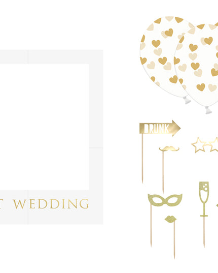 Rama foto selfie "Best Wedding" cu accesorii