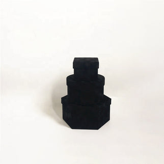 Set 3 cutii flori S3.120 catifea negru