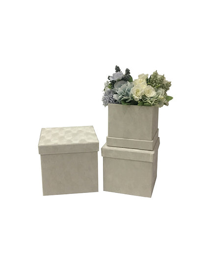 Set 3 cutii catifea S3.110 alb