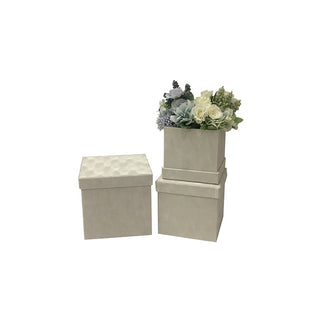 Set 3 cutii catifea S3.110 alb